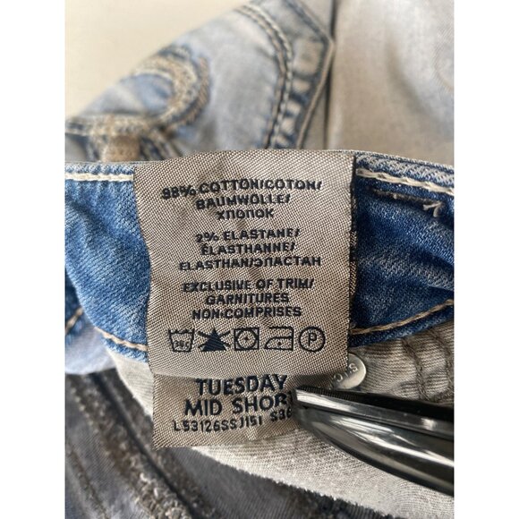 Silver Jeans Co. Tuesday Mid Shorts Women's 27 Denim Jeans Shorts Light Wash - Picture 5 of 12